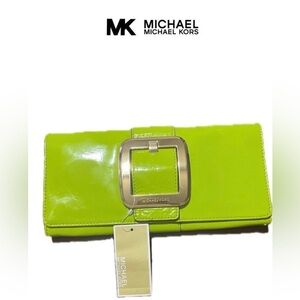 MICHAEL Michael Kors Women’s Sutton Leather Clutch, Lime